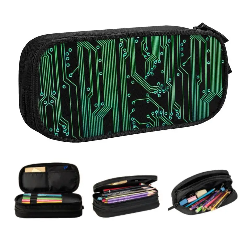 

Computer Circuits Chip Memory Korean Pencil Case Large Storage Technology Hi Tech Motherboard Pencil Box Students Stationery