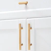 ยาว Knurled Handle ตู้ครัวประตูจับลิ้นชักดึงอลูมิเนียม T บาร์ห้องนอน Knobs ตู้เสื้อผ้าเฟอร์นิเจอร์ฮาร์ดแวร์ 2