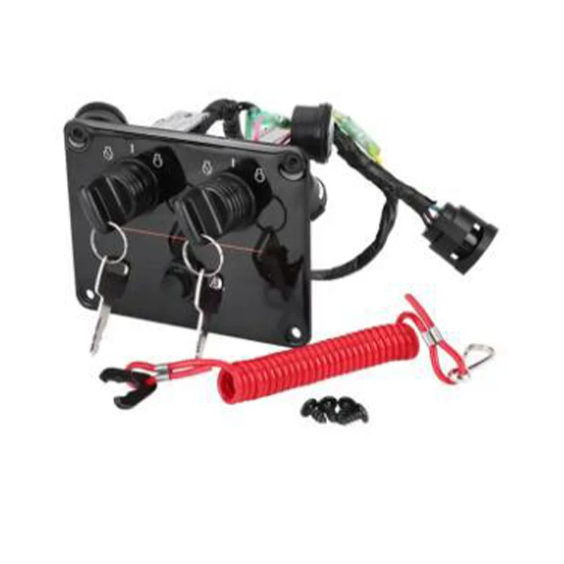 

12V Switch Panel Outboard Dual Engine Key Switch Panel Assembly for Yamaha Outboard Double Vertical Control Engines
