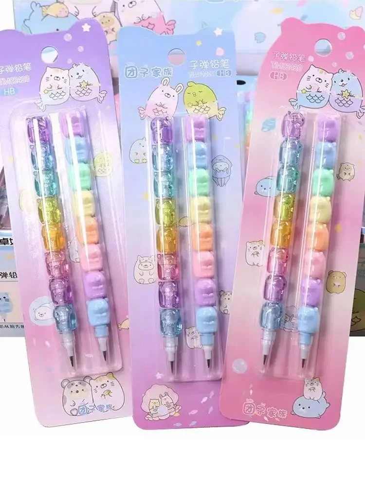 Eraser Pencil Writing Stationery 2-Pack Adorable Bear Mechanical Pencils No-Sharpening Design for School Office Gift
