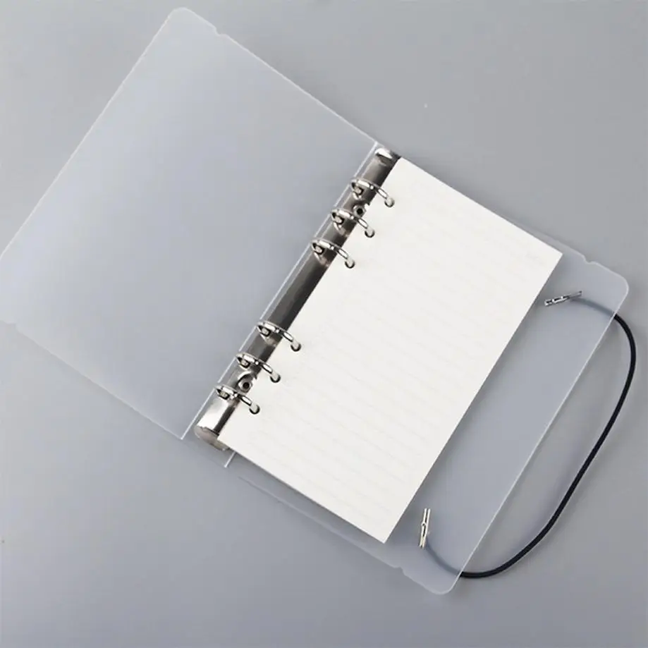 1 Pcs A4A5A6 Creative Frosted Semi Transparent PP Strap Loose Leaf Notebook Book Clip Notebook Shell
