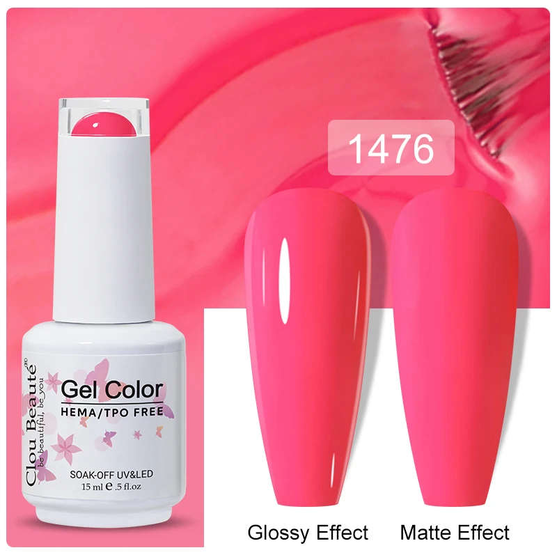 Clou Beaute 15ml Black Red Semi-Permanent Gel Nail Polish