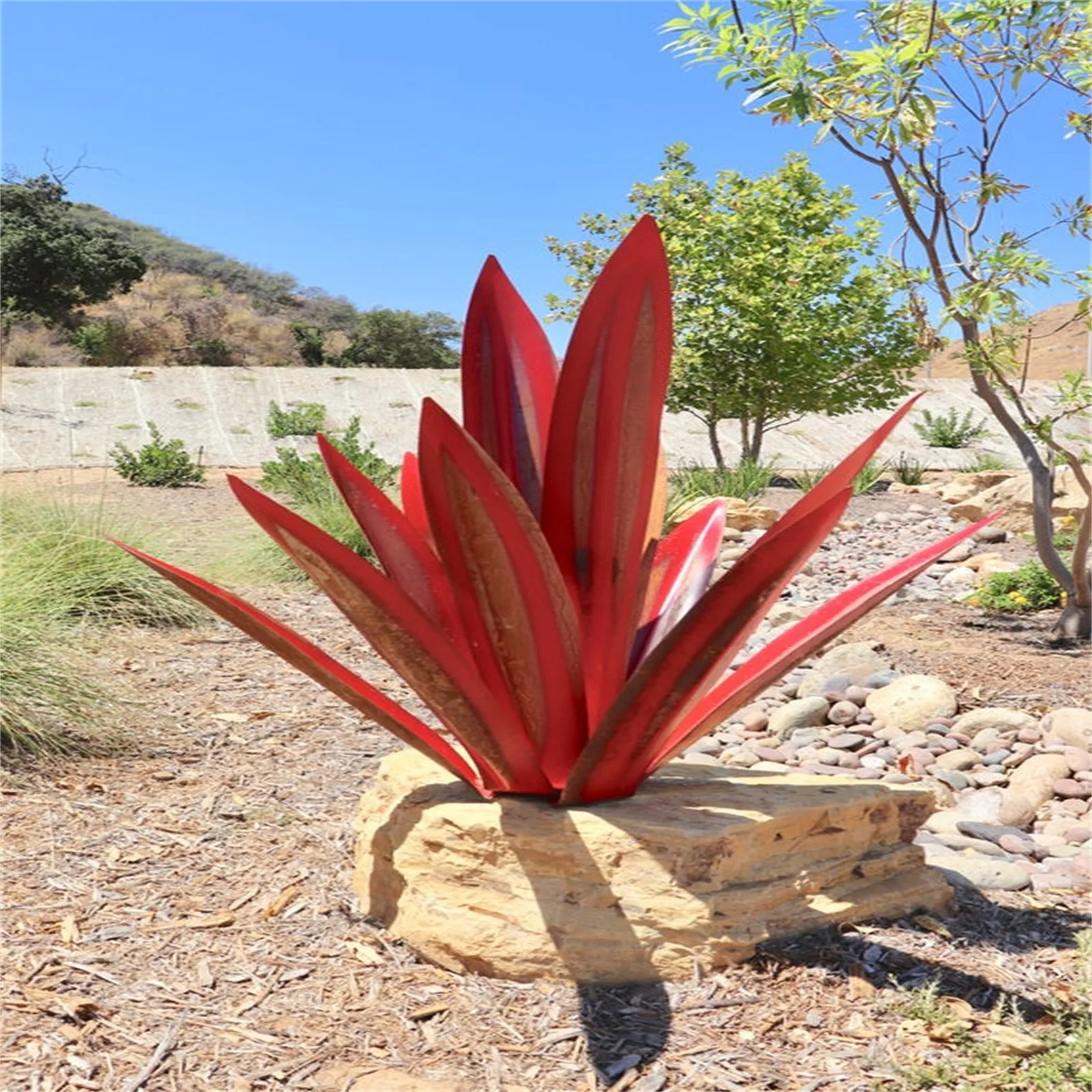 

27/35/65CM DIY Metal Agave Plants Tequila Art Crafts Ornament Rustic Garden Yard Sculpture Outdoor Home Decor Accessories