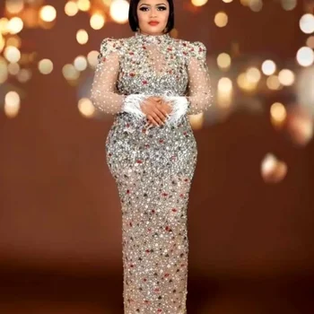 Abiti africani sexy in rete elastica per le donne 2024 Abito lungo lungo di lusso con diamanti pieni Abiti africani estivi Robe Africaine Femme 1