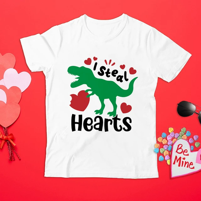 Camisa Del Día De San Valentín Para Niños Pequeños, Camisa Roja Con Diseño  De Dinosaurio, Picaduras De Amor, Bonita, De San Valentín - Camisetas -  AliExpress