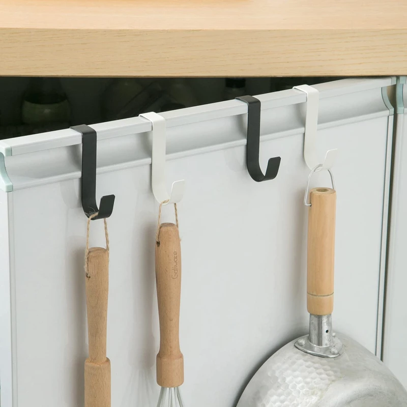 5PCS Bathroom Cabinet Door Hook Stainless Steel Door Rear Hanger Keychain Coat Hook Home Kitchen Accessories Organizer Tools storage hook,door hook