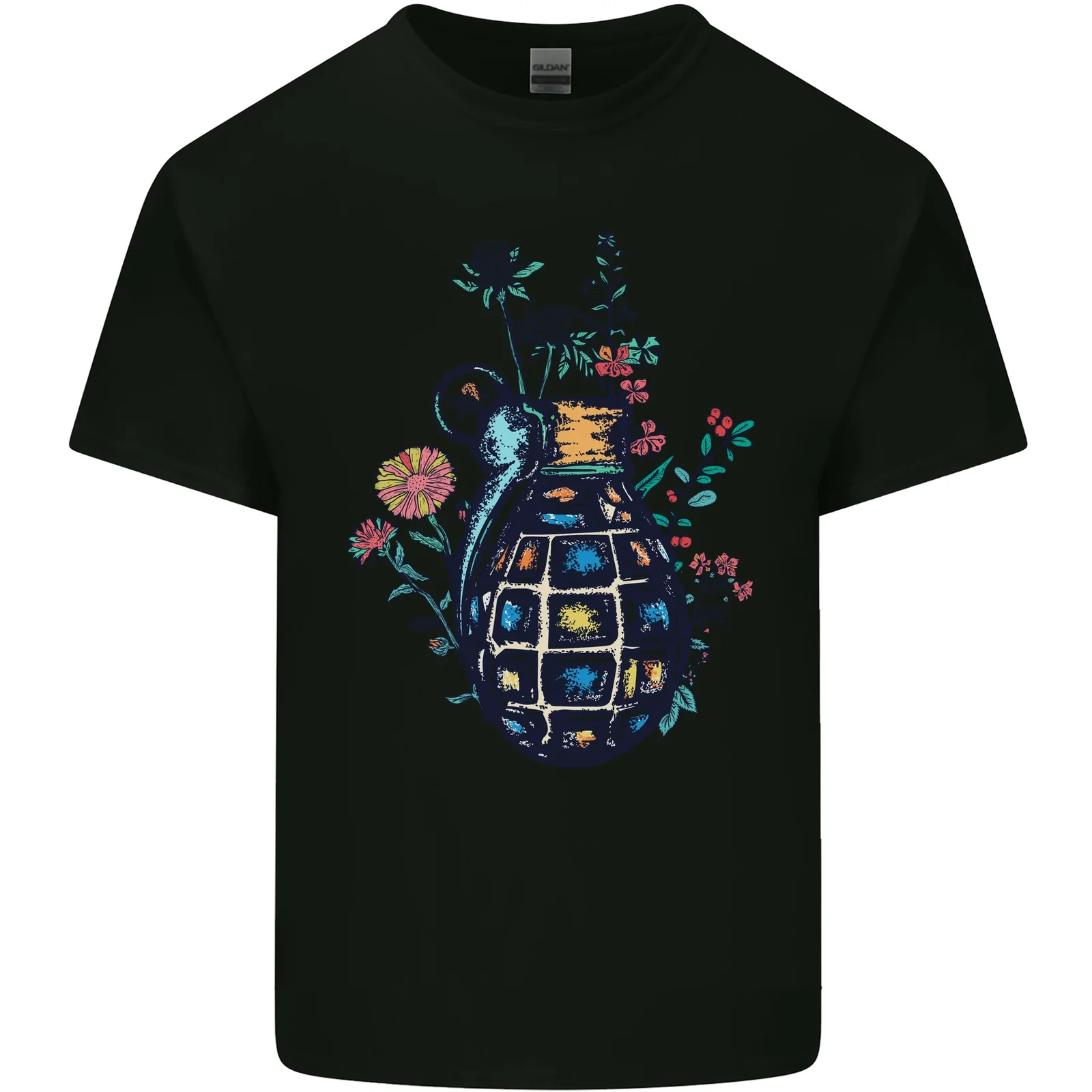 Pace Granata Contro La Guerra Pacifica Mondo Hippy Uomo Cotone T-Shirt