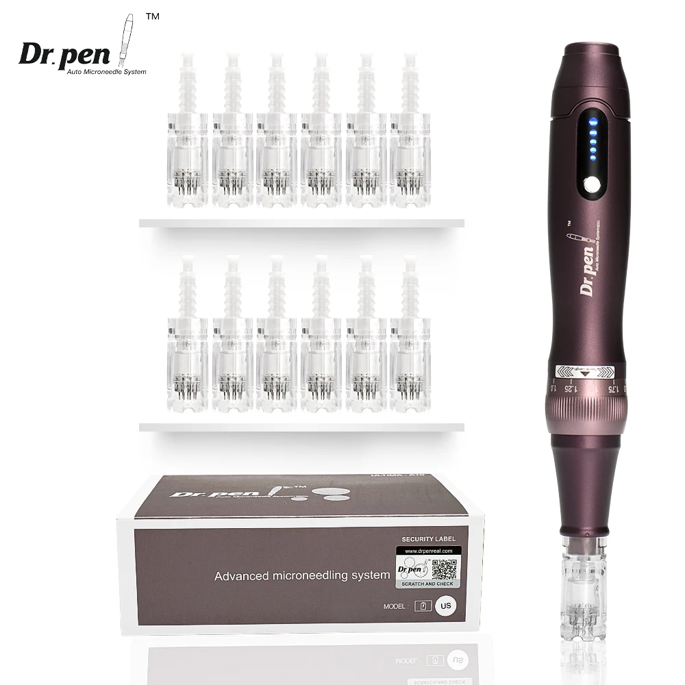 Genuine Dr Pen A10 Wireless Con 12 Microneedle Dr. Pen Ultima Microneedling Derma Pen Lunghezza Regolabile Trattamento Dell'Acne Antirughe