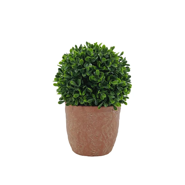 Artificial Potted Topiary Ball Fake Boxwood Decor Faux Greenery Balls Pot  Bonsai Tree Home Wedding Green Plastic Indoor Outdoor - AliExpress