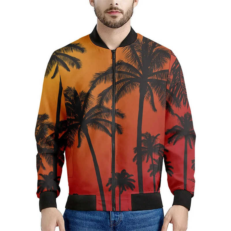 thumbnail image 1 of Chaqueta con cremallera y estampado 3D de atardecer en las Maldivas para hombre, sudadera hawaiana de playa, camisetas de manga larga, chaquetas bomber holgadas para mujer, 1 of 5