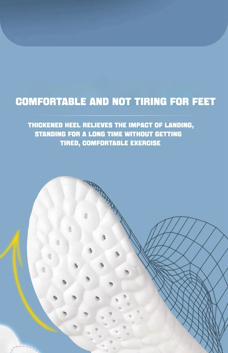 Description Picture 5 of item1Pair 4D Soft Footbed Leg Fatigue Relief Insoles Plantar Fasciitis Insoles Sports Shock Absorbing Insoles Shoe Accessories