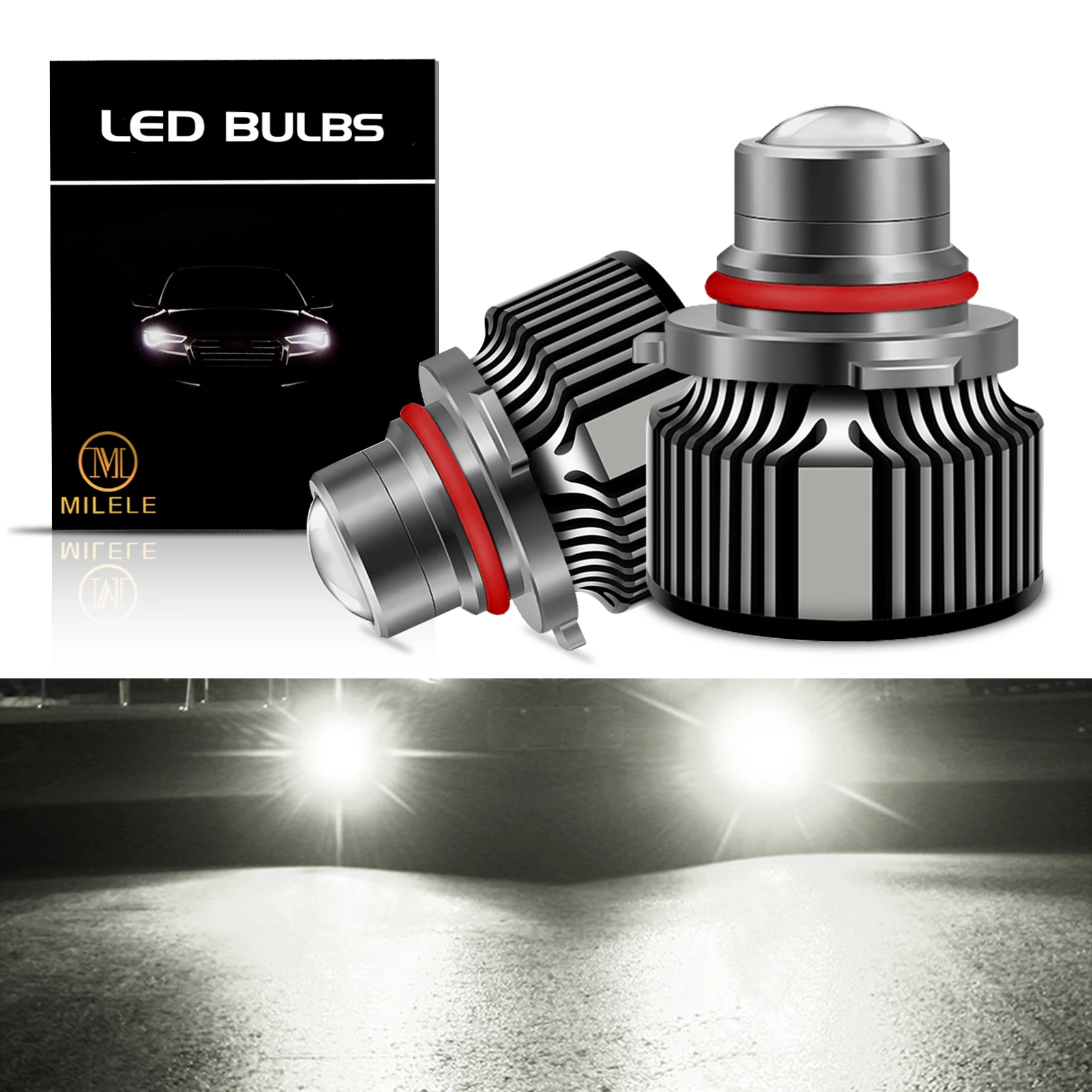 

3570 Chips 40W LED Headlight Bulbs 9005 9006 HB3 HB4 H7 H8 H9 H11 6000K Daylight White Mini Bi-LED Projector Lens Fog Light Lens