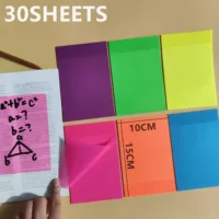 30 Sheets15*10CM Transparent Sticky Notes Tab Self-Adhesive Kawaii Clear Bookmarkers Annotation Books Page Marker Stationery 1