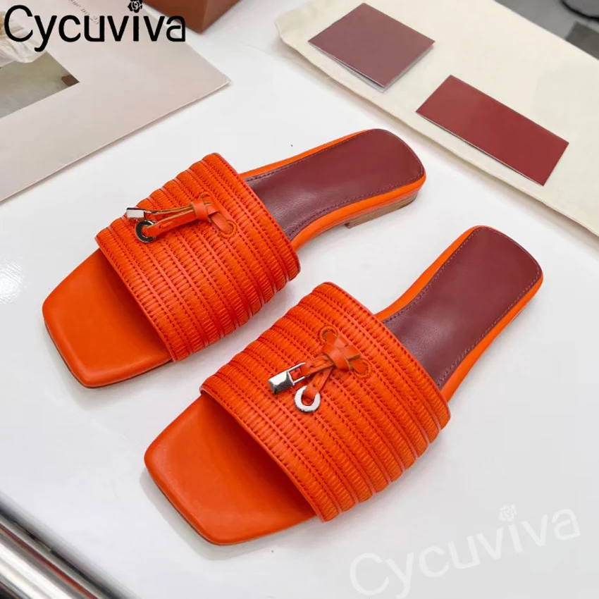 

New Square Open Toe Slides Summer Walk Flat Slippers Women Slip On Mules Holiday Casual Beach Shoes Woman 2022 Sandalias Mujer