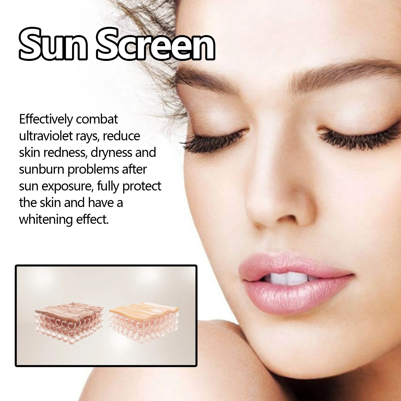 Facial Body Sunscreen Spf 50 Isolates Ultraviolet Ray Prevent Dark Spot Oil Control Refreshing Waterproof Moisturizing Sunscreen