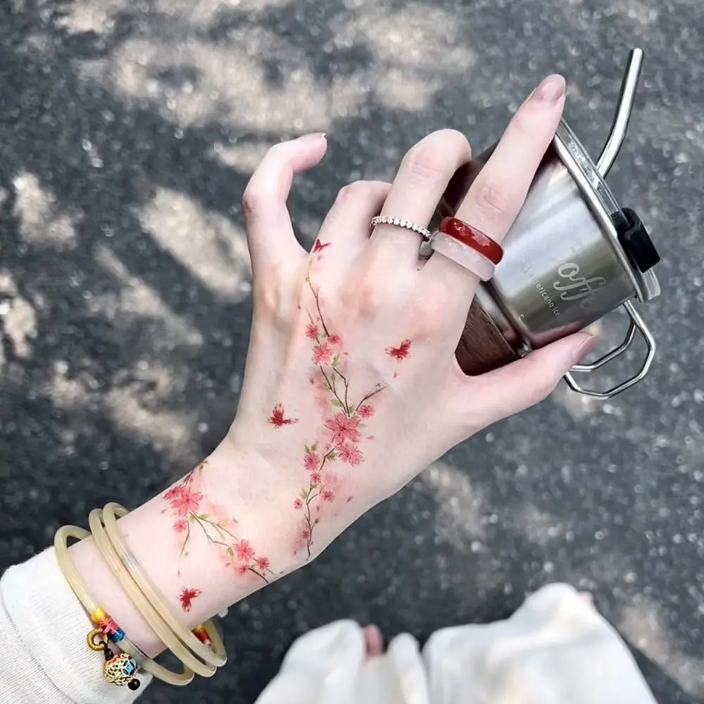 20 Pcs Trendy Flower Temporary Tattoos Waterproof Arm Tattoo Temporary Glitter Tattoo Sticker Girls