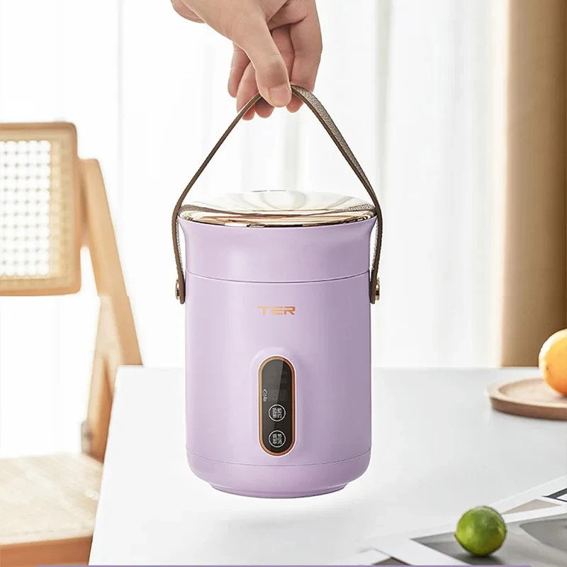 Electric Cooker 600ml Electric Stew Pot Slow Cooker Portable Cooking Pot Multicooker Stewing Porridge Soup with Appointment For Home Travel 220V