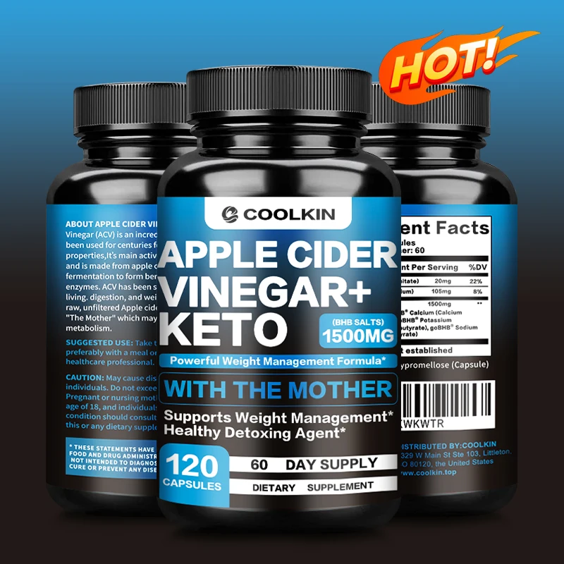 Apple Cider Vinegar Capsules + Keto Supports Weight Management Appetite Suppressant