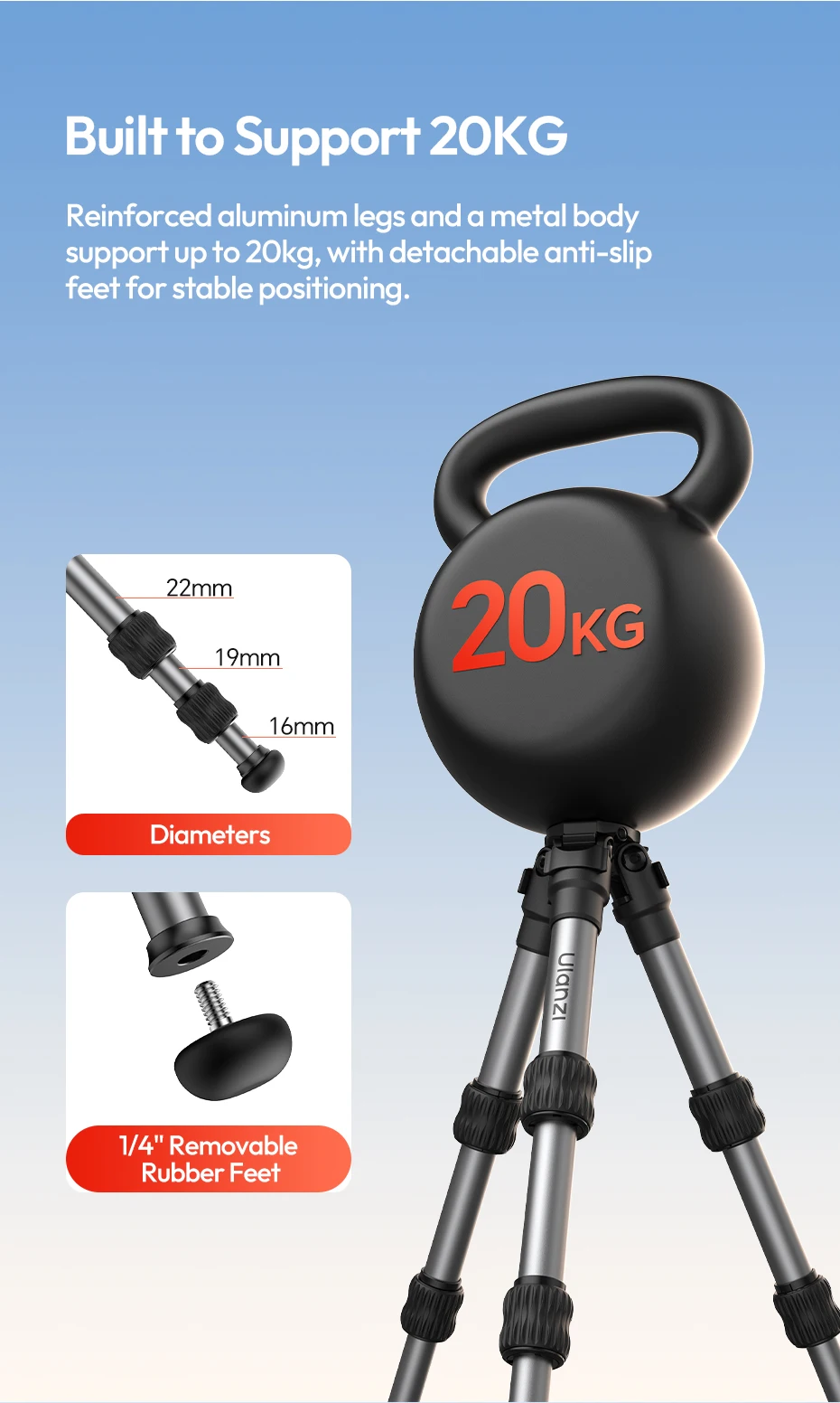 Travel Tripod Portable Adjustable Tripod 14CM-44CM for Smartphone Camera for UKA