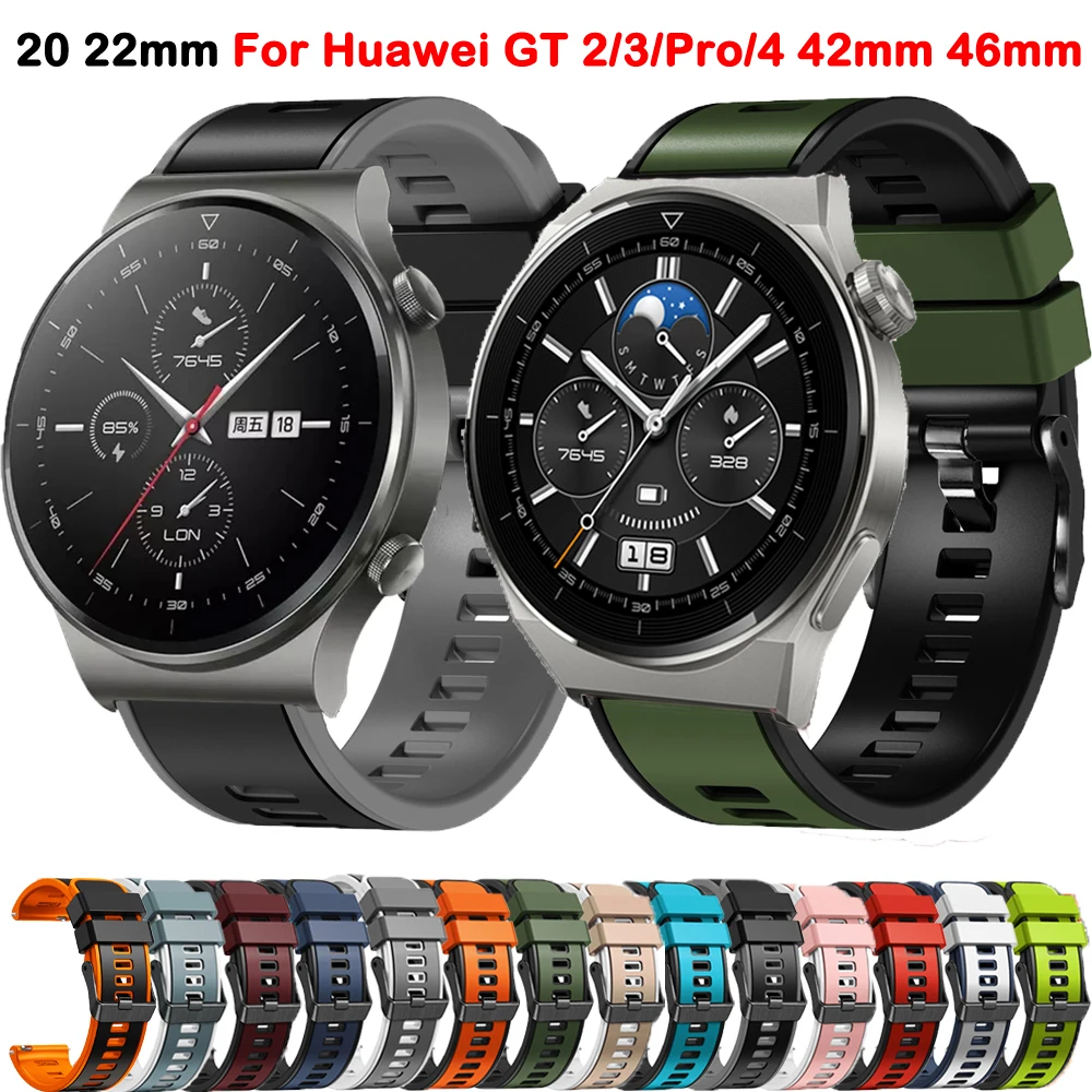 

Ремешок силиконовый для Huawei Watch GT2 Pro/GT3 Pro 46 мм/GT 4 3 2 46 мм 42 мм/Honor Magic 2, браслет для Huawei Watch 4 Pro, 20 22 мм
