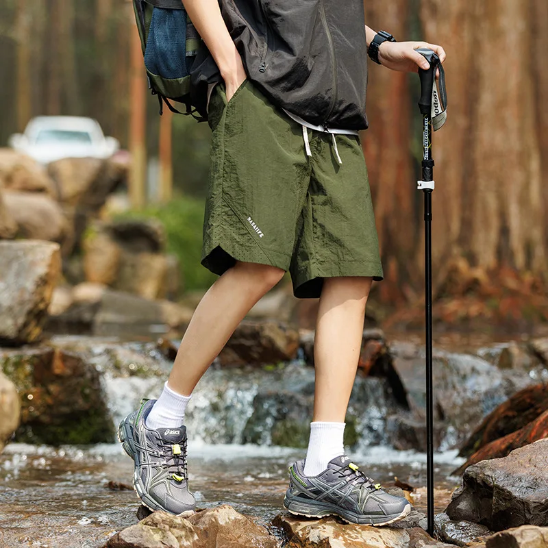 Men's Summer Casual Loose Solid Color Ice Silk Sensual Feel 5-Minute Shorts