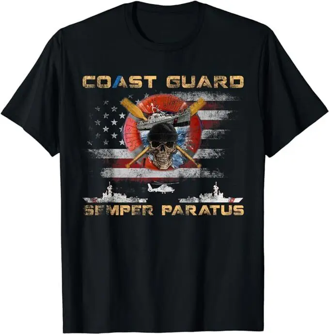

Футболка унисекс с коротким рукавом, аниме «побережья охрана США», USCG SEMPER PARATUS, Y2K, летняя
