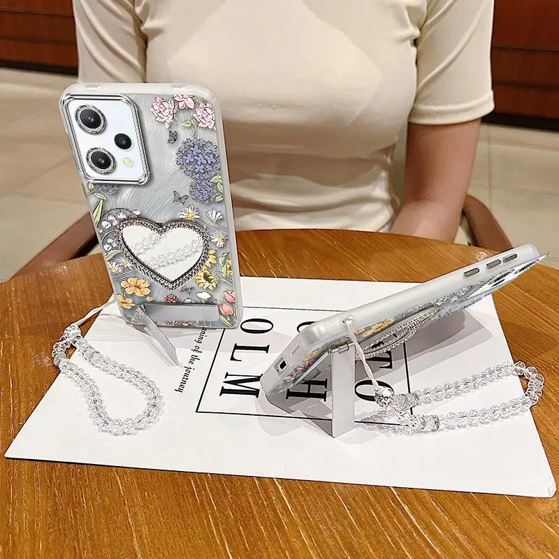 Elegant Rich Petals Bracelet Holder Phone Case Cover