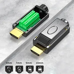 HDMI-compatible Solder-free Plug Connector HDMI-compatible 2.0 Welding Connectors 4K HD Line Repair DIY Male Adapter
