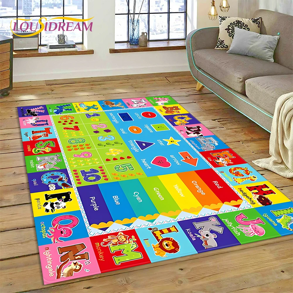 אביבי ילדים זוחלים בחינוך מוקדם קריקטורה ילדים אזור חדר משחקים שטיח, שטיח עבור סלון ספה חדר שינה, מחצלת