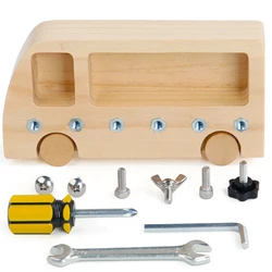 Jeu d'établi d'activités en bois, jouets pour garçons de 2, 3, 4, 5, 6, 7 ans, Bus actif Montessori, motricité Fine, écrous à vis, Garcon 