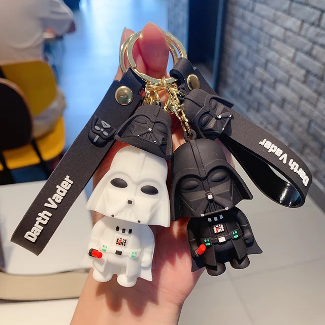 Disney Movie Star Wars Keychain Classic Figure Darth Vader Imperial  Stormtrooper Doll Keyrings Car Pendant Key Holder for Boys