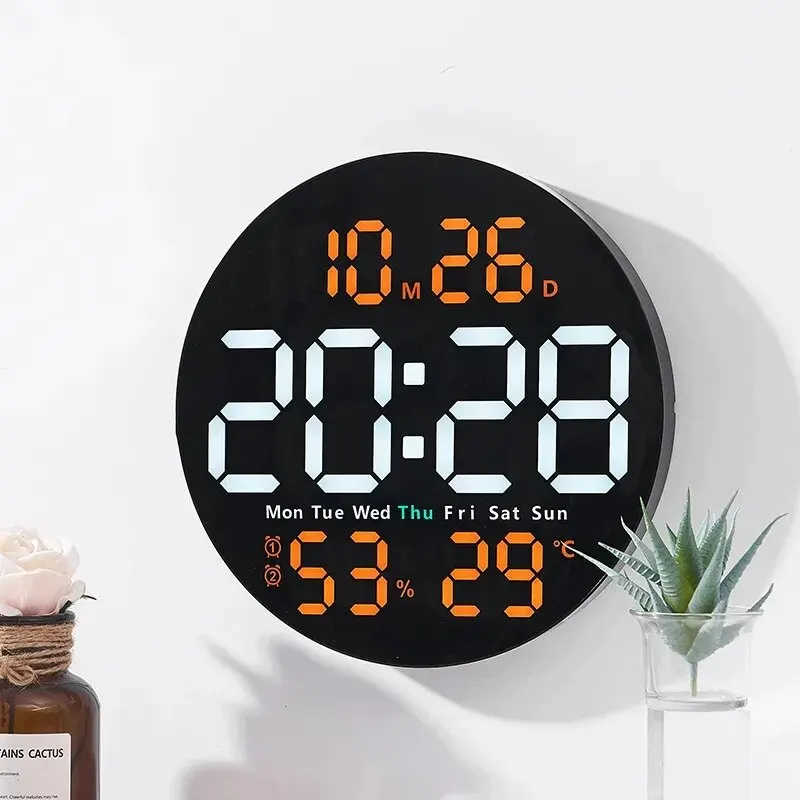 10inch LED Large Digital Wall Clock with Remote Control Temperature Humidity Date Week Display Countdown Timing Clock Home Decor digital wall clock