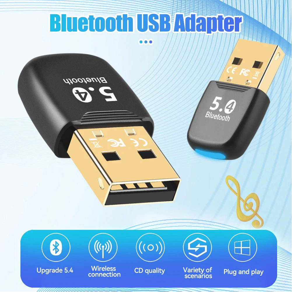 Bluetooth 5.4 Car USB Receiver Transmitter Adapter Bluetooth Audio Drive free for PC Speaker Wireless Mouse Car Electronics