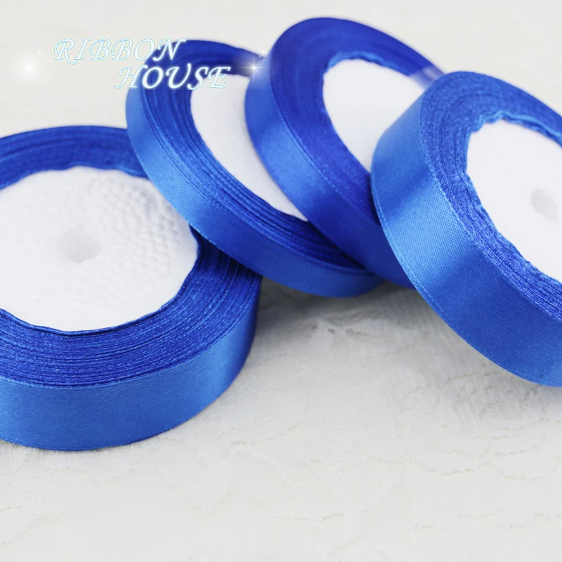 (25 yards/roll) Blue Single Face Satin Ribbon Gift Wrapping Christmas ribbons