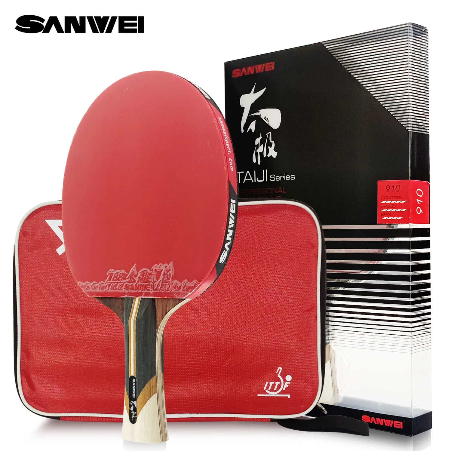 

SANWEI Taiji 7 8 9 Star Table Tennis Racket Professional Wood Carbon Offensive Ping Pong Racket Sticky Rubber Quick Attack