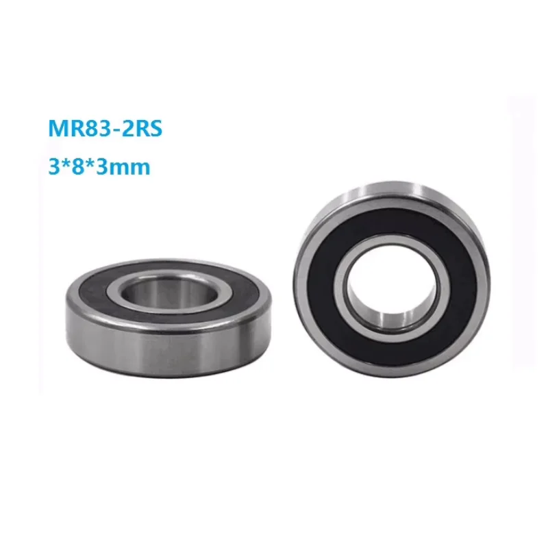 50/100/500 Stück 3x8x3mm MR83-2RS MR83RS MR83 RS 2RS Miniatur-Dünnwand-Rillenkugellager 3*8*3mm