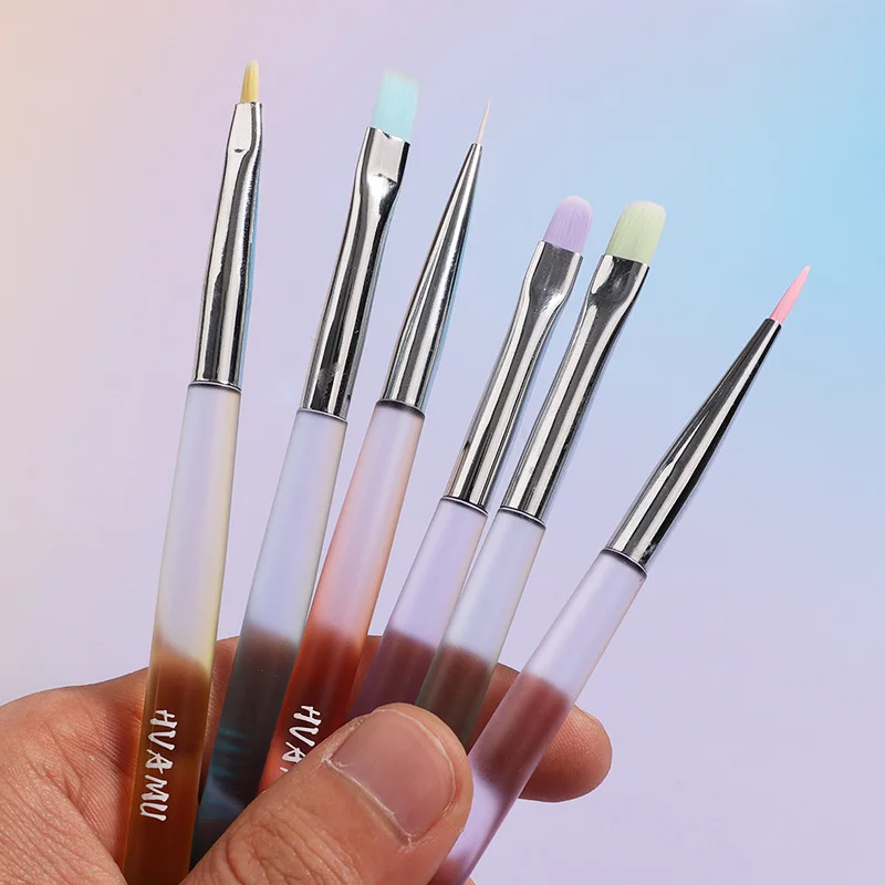 UV Gel Nail Art Lines Pen Dopamine Universal Flower DIY Color Painting Sweeping Gradient Brush Manicure Construction Special Set 4