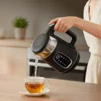 Bouilloire électrique en verre de 1,7 litre, contrôle de la température, base rotative, maintien au chaud, 2200 W, Avenido AV1310 2