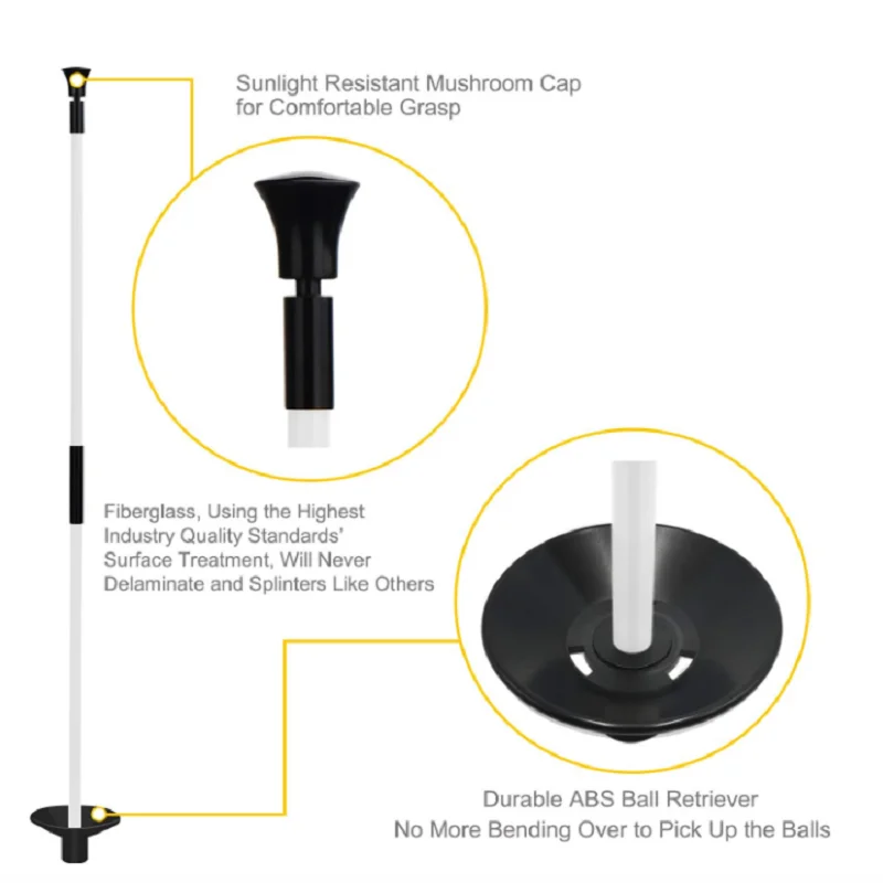 Golf Flagstick Practice Putting Green Flag Stick for Yard Golf Pole Pin Flagpole Portable 2-Section Design 2