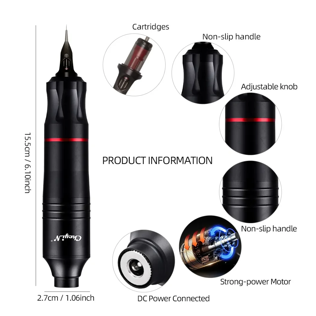 Tattoo Kit Complete Set Wireless Rotary Tattoo Machine Pen Kit DC Interface with Cartridge Needles Permanent Makeup Set tattoo kit tattoo pen tattoo supplies