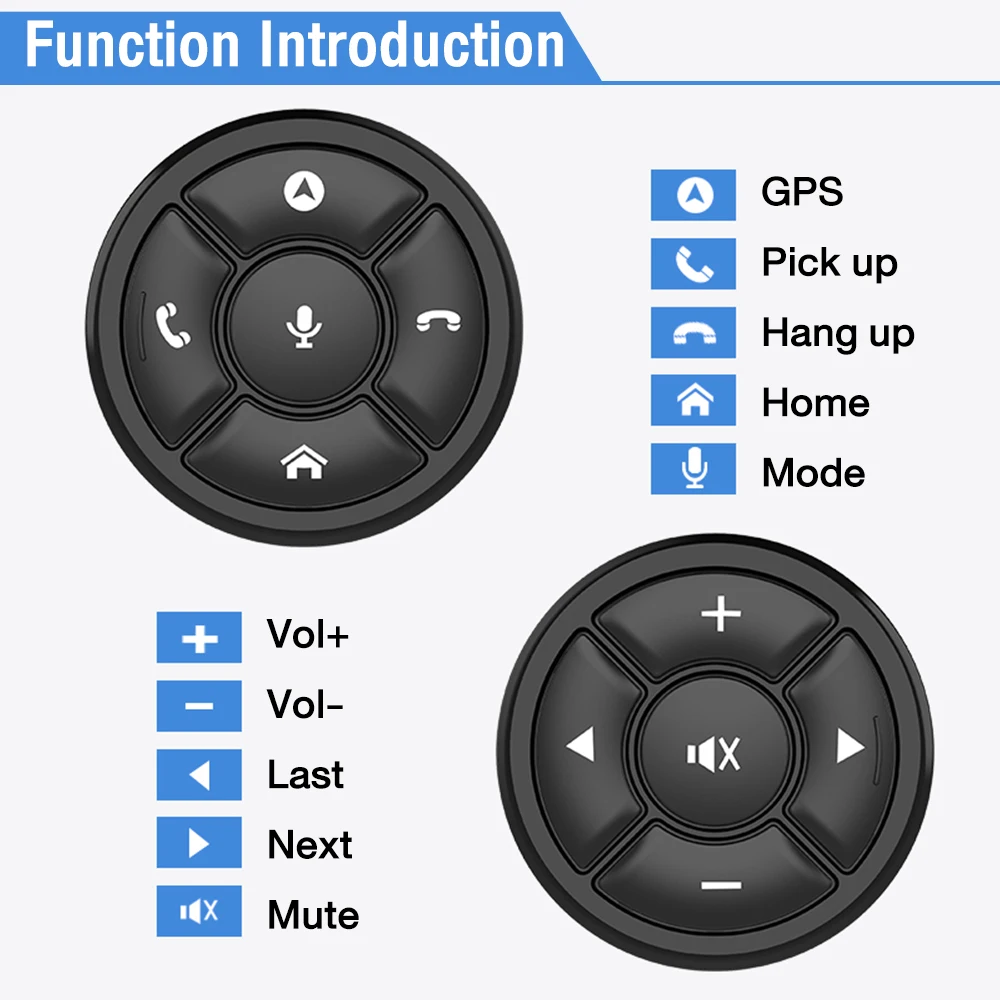 10 Keys Wireless Steering Wheel Remote Control for Car Radio DVD Player GPS Multimedia Navigation Multi-function Switch Button