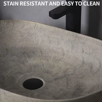 อ่างล้างจานเซรามิครูปไข่ห้องน้ําอ่างล้างจานชามเหนือเคาน์เตอร์อ่างล้างหน้าอ่างล้างหน้าระเบียงโต๊ะเครื่องแป้งอ่างล้างจานเคาน์เตอร์อ่างล้างหน้า 5