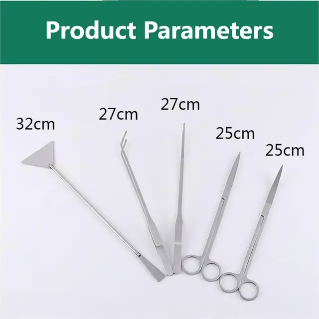 Aquarium Scissors Tweezers Flat Shovel Stainless Steel Water Grass Pruning Tools Fish Tank Cleaning Tool Aquarium Accessories 3