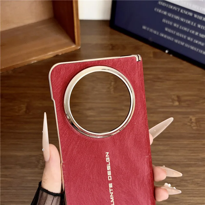 Luxury Magnetic PU Leather Phone Cover with Dual Axis Design and Anti-Fingerprint Technology