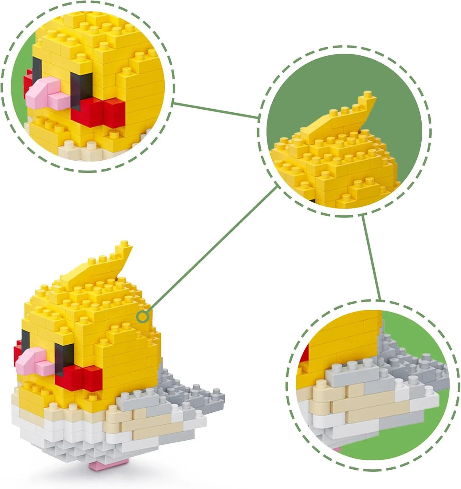 Building Block Toy Cute Parrot Birds Micro Blocks Cockatiel Budgerigar DIY Assembled Pigeon Macaw 3D Model Mini Figure For Kids