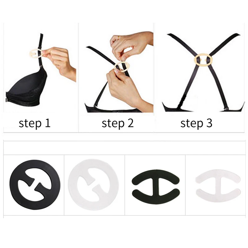 5pcs Invisible Bra Non-Slip Buckle Shoulder Straps Cross-Slip