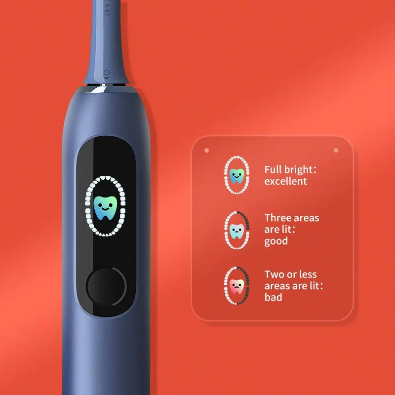 BEHEART W1 Sonic Electric Toothbrushes Touchscreen Whiten Intelligent Toothbrush for Adult Original Brush Tips Replacement Heads