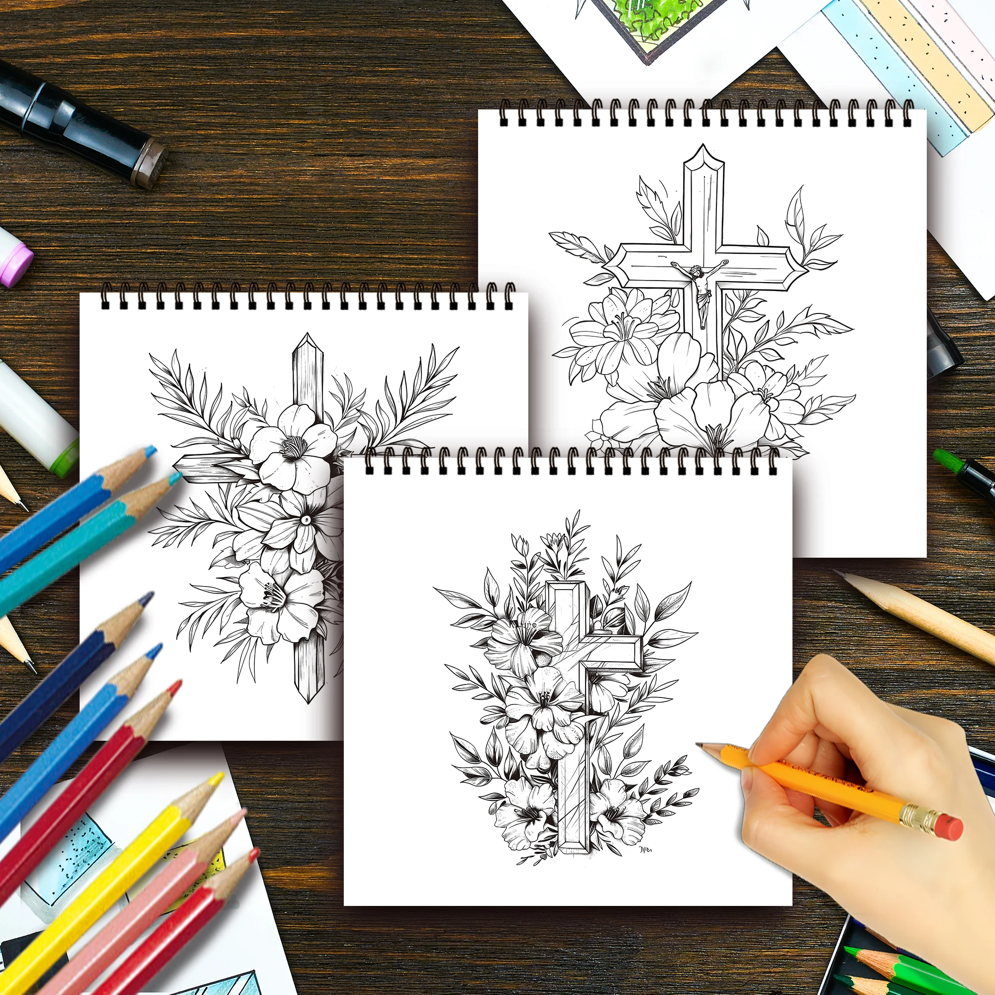Spiral Colouring Book 30 Sheets 8.3x 8.3 inches 100gsm Thick Paper, For Relief, Anxiety, Perfect for Many Holiday Gifts 4