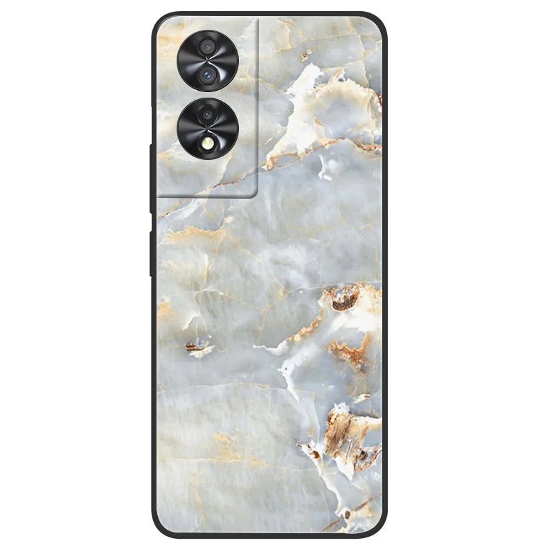 Elegant Marble Soft Matte Silicone Phone Case - Full Coverage Design, 6.78''