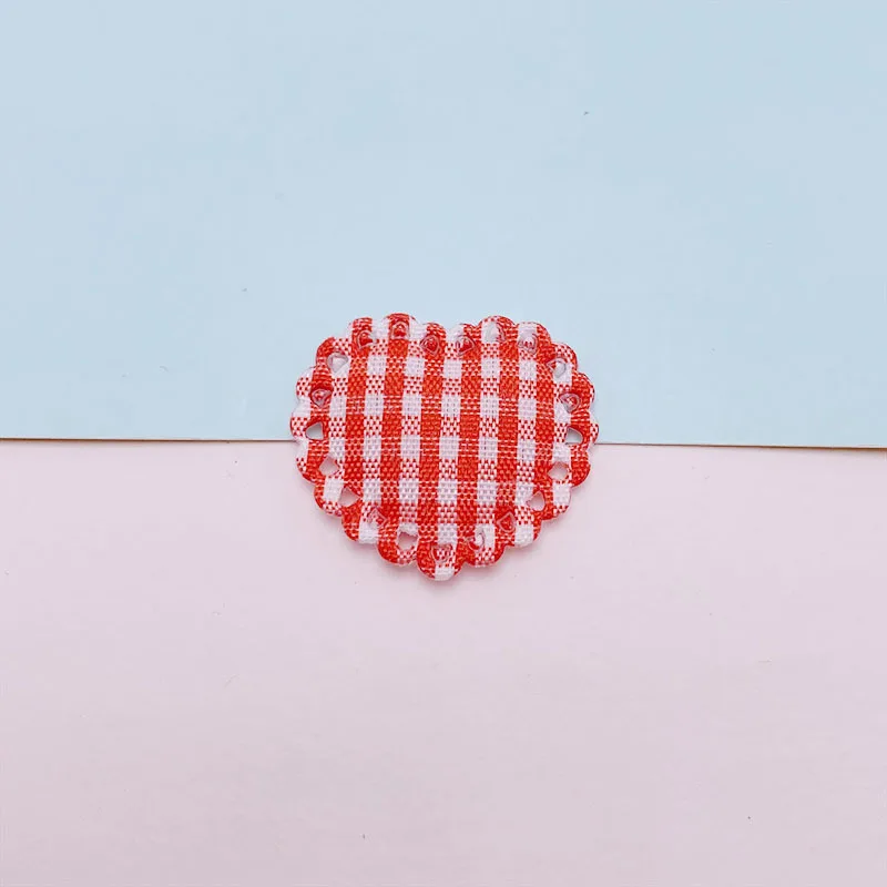 70 Stück Gitter Stoff Herz Bowknot gepolsterte Applikationen für DIY Haars pange Zubehör Kleidungs stück Kopf bedeckung Dekor Patches – Detail 18